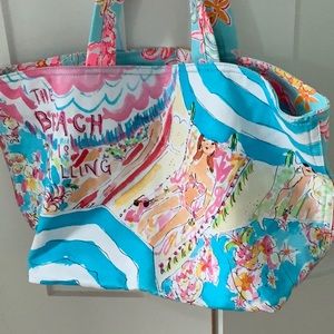 Lilly canvas beach tote.